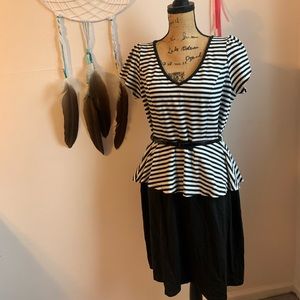 City Chic V-neck peplum dress